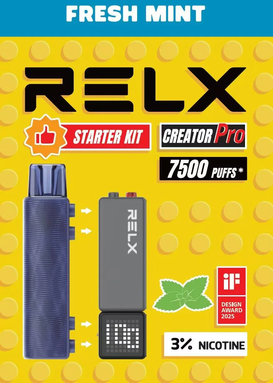 【RELX 悅刻】Creator積木 7000口拋棄式電子煙套裝 含主機 6ml儲油倉 3%丁鹽 綿密口感 台灣現貨秒發:圖片 6